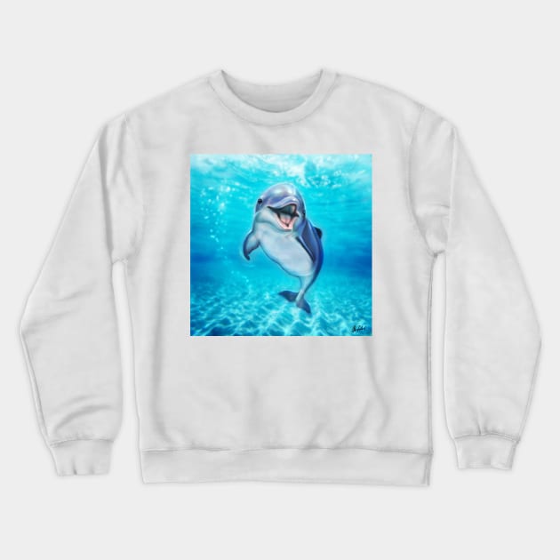 Smiling dolphin Crewneck Sweatshirt by Artofokan